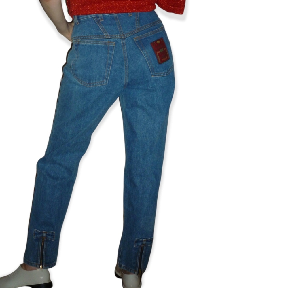 Vintage 80s bonjour Mom Jeans with Tapered Leg & Bow Detail | Size 9/10 - Picture 2 of 10
